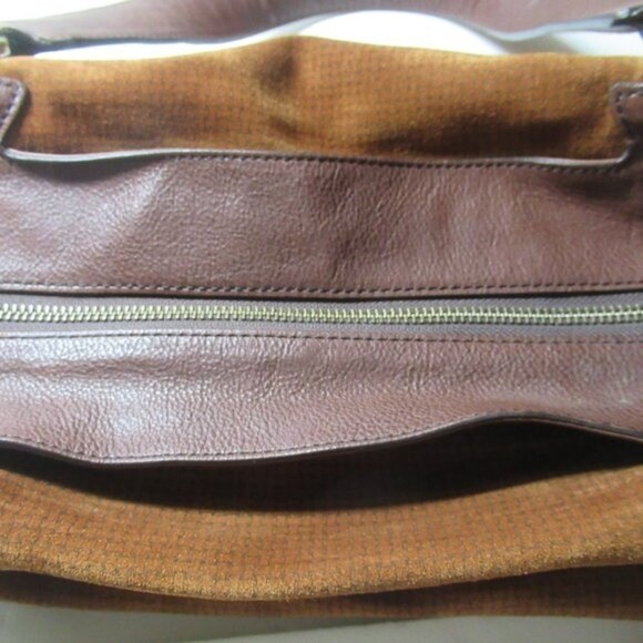Cole Haan Suede Leather Shoulder Purse Brown - Picture 4 of 9